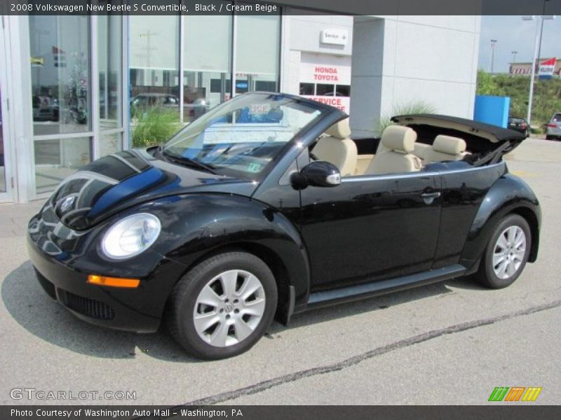 Black / Cream Beige 2008 Volkswagen New Beetle S Convertible
