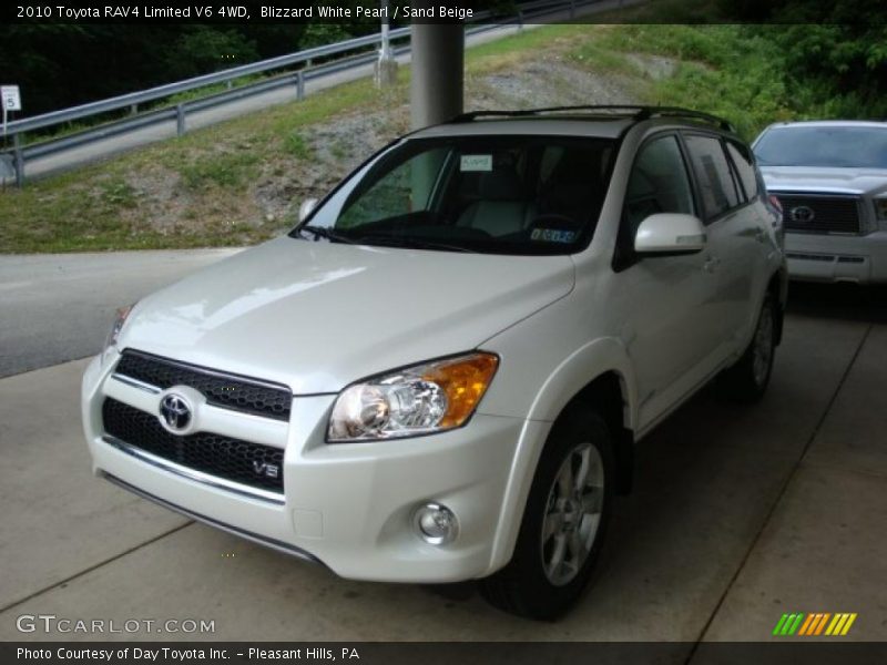 Blizzard White Pearl / Sand Beige 2010 Toyota RAV4 Limited V6 4WD