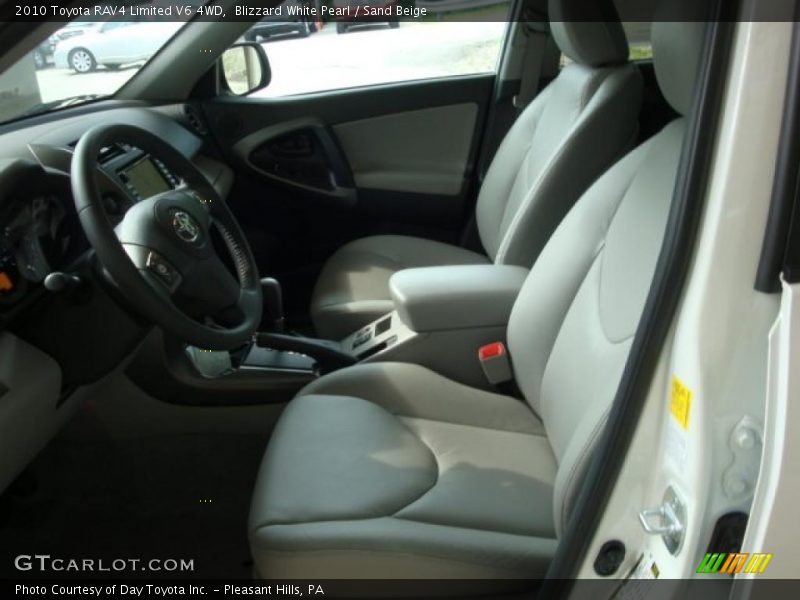 Blizzard White Pearl / Sand Beige 2010 Toyota RAV4 Limited V6 4WD