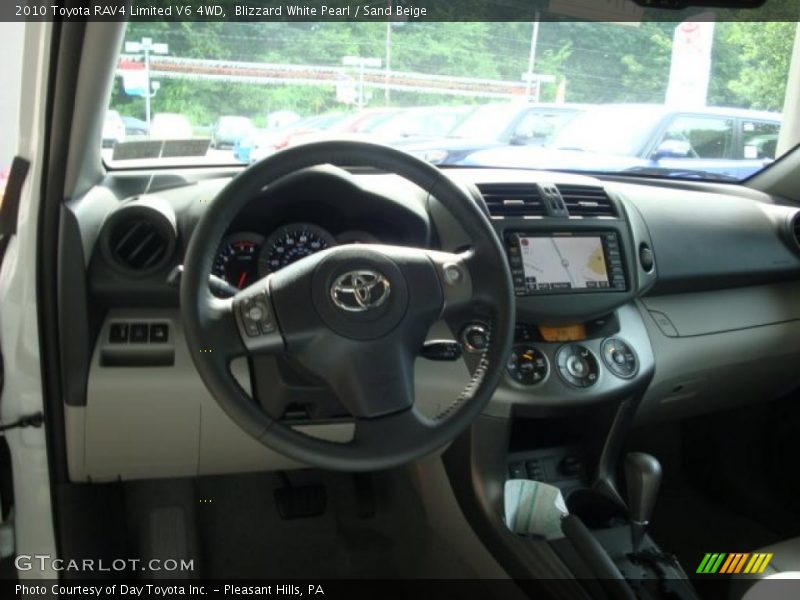 Blizzard White Pearl / Sand Beige 2010 Toyota RAV4 Limited V6 4WD