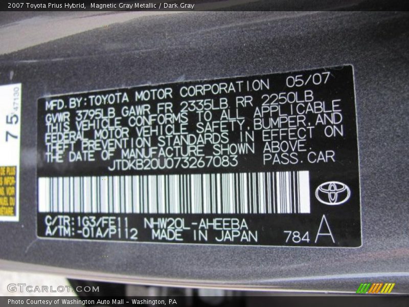 Magnetic Gray Metallic / Dark Gray 2007 Toyota Prius Hybrid