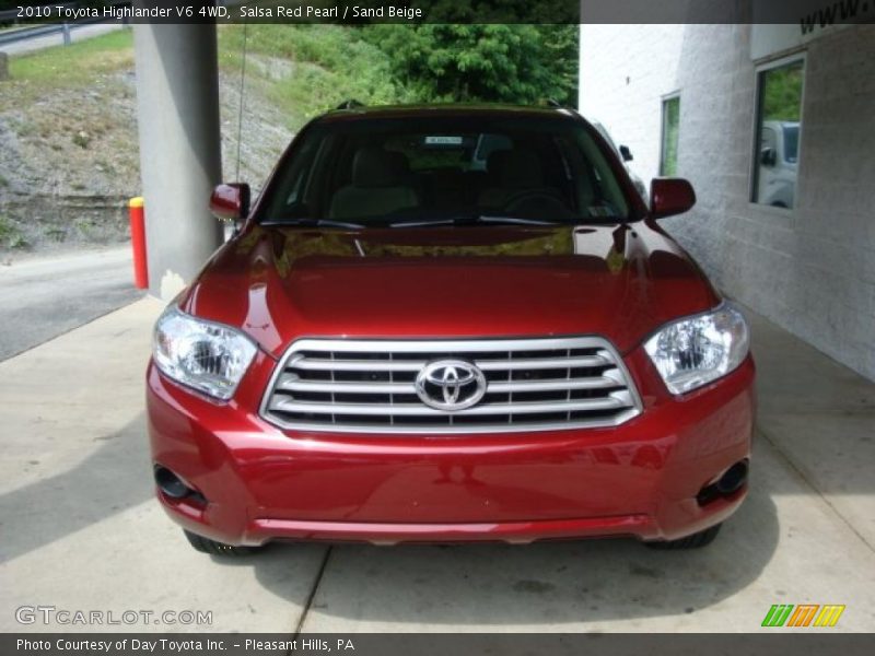 Salsa Red Pearl / Sand Beige 2010 Toyota Highlander V6 4WD