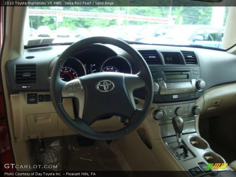 Salsa Red Pearl / Sand Beige 2010 Toyota Highlander V6 4WD