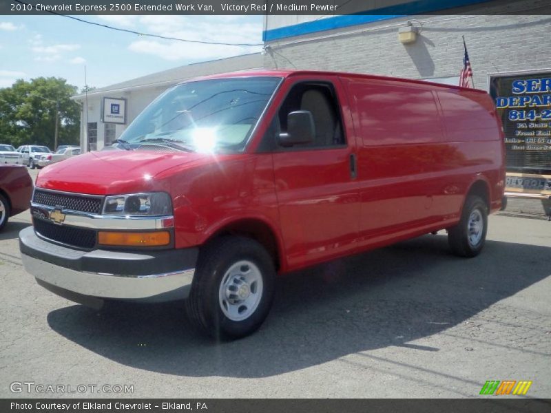 Victory Red / Medium Pewter 2010 Chevrolet Express 2500 Extended Work Van