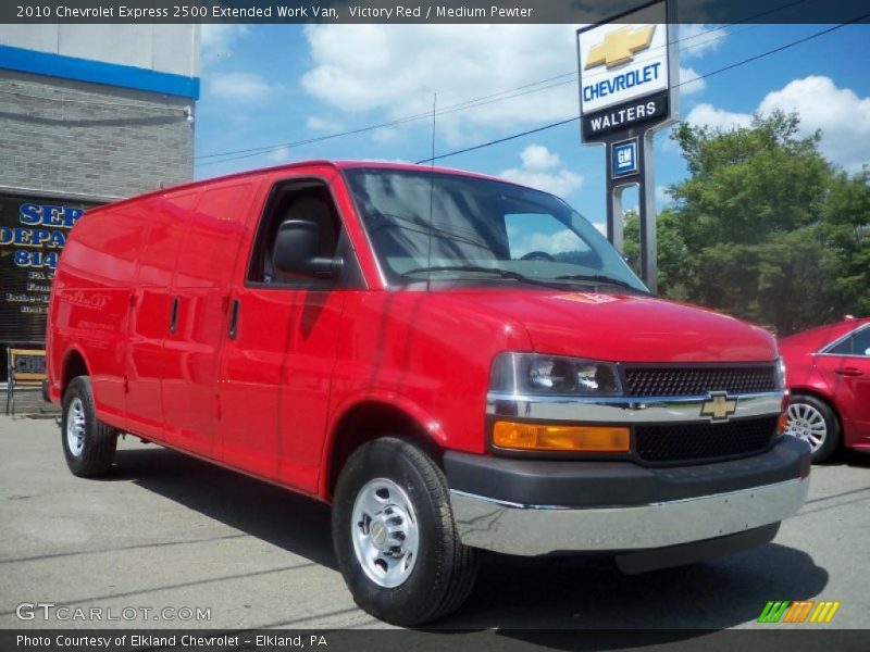 Victory Red / Medium Pewter 2010 Chevrolet Express 2500 Extended Work Van