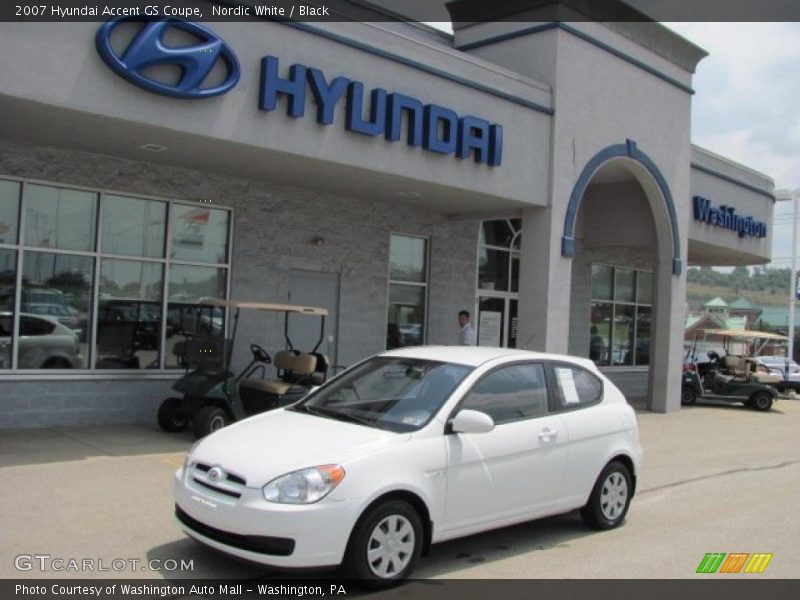 Nordic White / Black 2007 Hyundai Accent GS Coupe