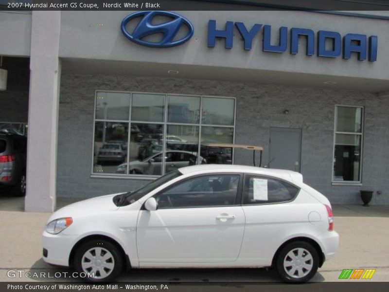 Nordic White / Black 2007 Hyundai Accent GS Coupe