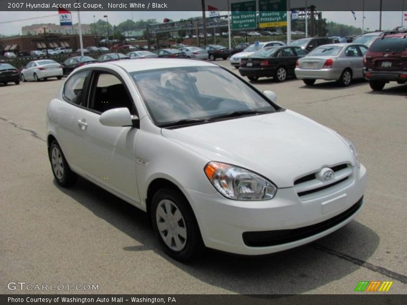 Nordic White / Black 2007 Hyundai Accent GS Coupe