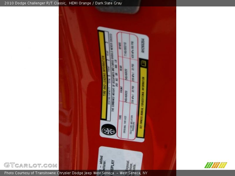 HEMI Orange / Dark Slate Gray 2010 Dodge Challenger R/T Classic