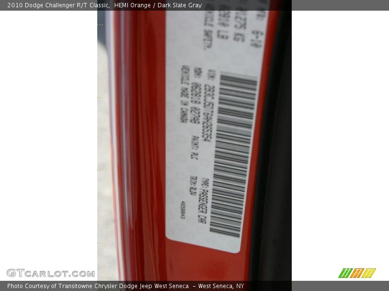 HEMI Orange / Dark Slate Gray 2010 Dodge Challenger R/T Classic