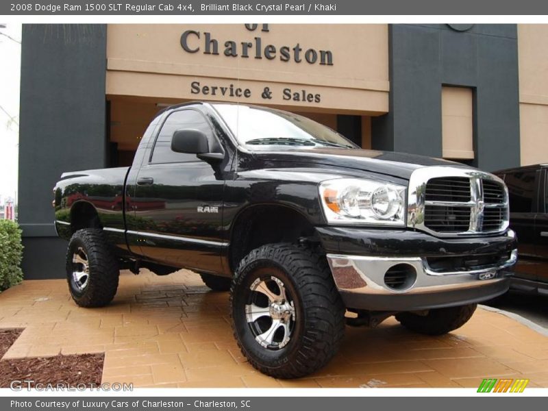 Brilliant Black Crystal Pearl / Khaki 2008 Dodge Ram 1500 SLT Regular Cab 4x4