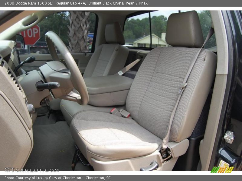 Brilliant Black Crystal Pearl / Khaki 2008 Dodge Ram 1500 SLT Regular Cab 4x4