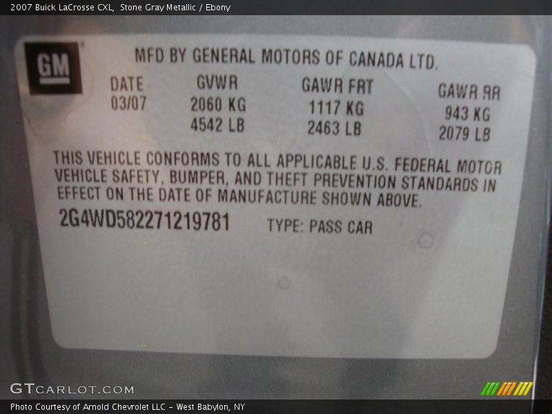 Stone Gray Metallic / Ebony 2007 Buick LaCrosse CXL