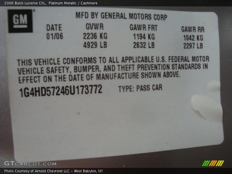Platinum Metallic / Cashmere 2006 Buick Lucerne CXL