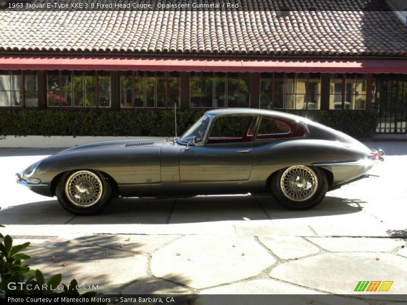 Opalescent Gunmetal / Red 1963 Jaguar E-Type XKE 3.8 Fixed Head Coupe