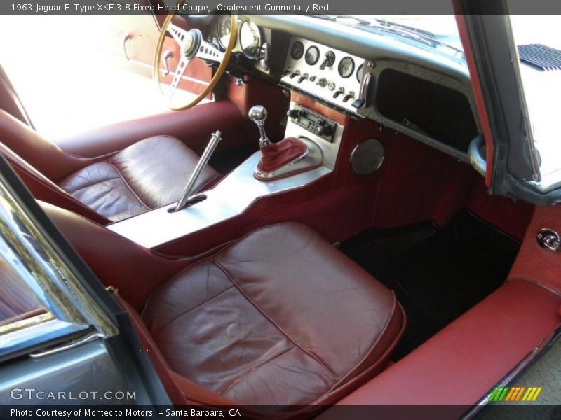 Opalescent Gunmetal / Red 1963 Jaguar E-Type XKE 3.8 Fixed Head Coupe