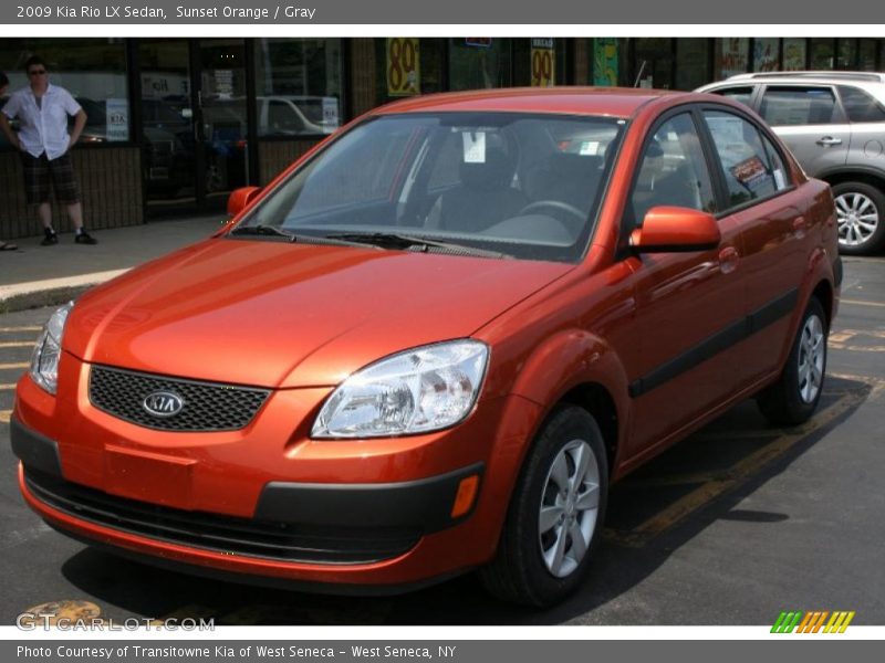 Sunset Orange / Gray 2009 Kia Rio LX Sedan
