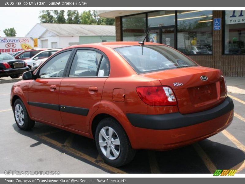 Sunset Orange / Gray 2009 Kia Rio LX Sedan