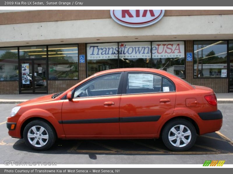 Sunset Orange / Gray 2009 Kia Rio LX Sedan