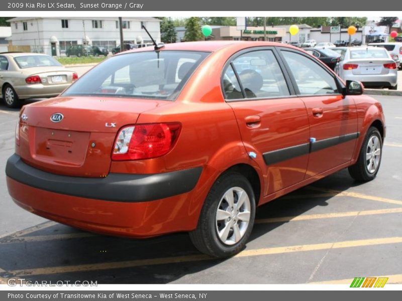 Sunset Orange / Gray 2009 Kia Rio LX Sedan