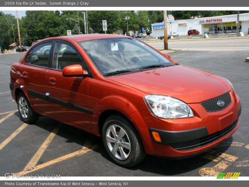 Sunset Orange / Gray 2009 Kia Rio LX Sedan
