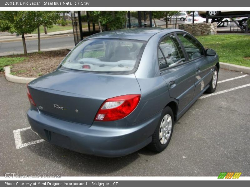 Steel Blue Metallic / Gray 2001 Kia Rio Sedan