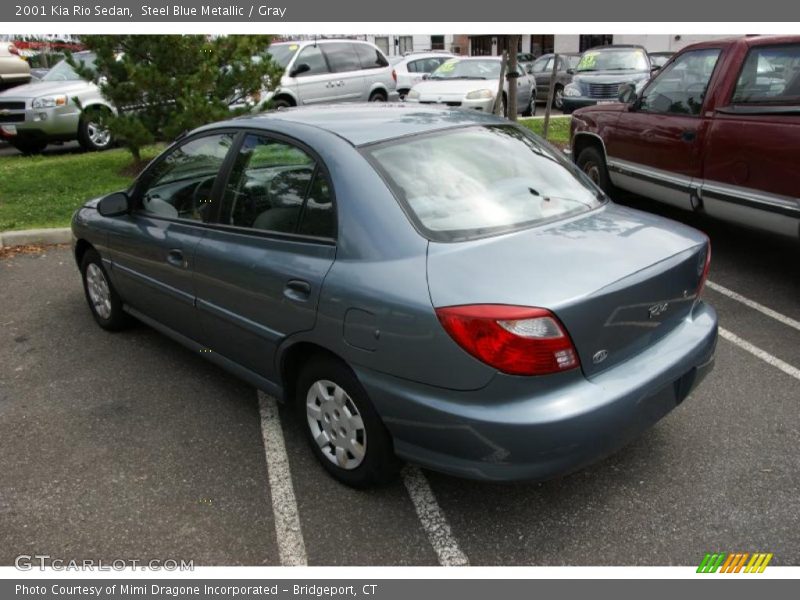 Steel Blue Metallic / Gray 2001 Kia Rio Sedan