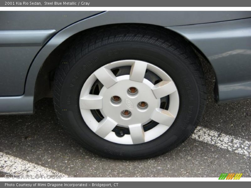 Steel Blue Metallic / Gray 2001 Kia Rio Sedan