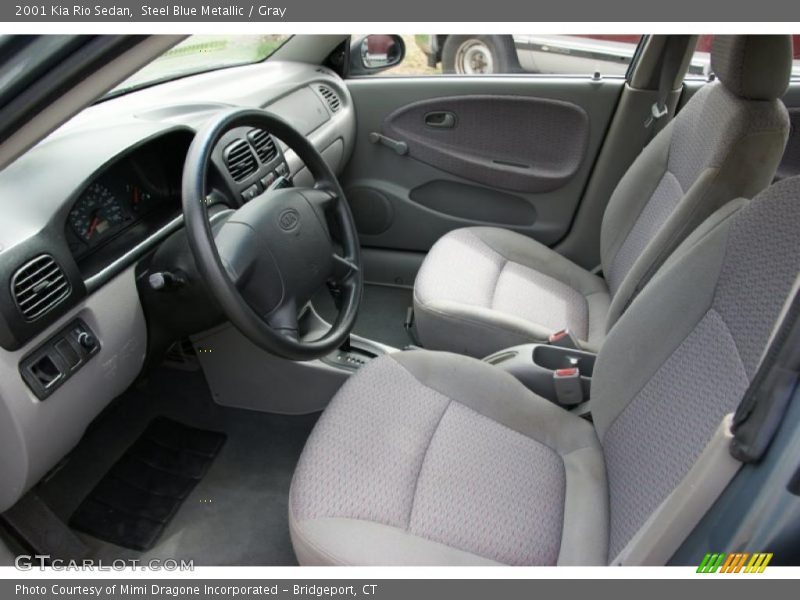Steel Blue Metallic / Gray 2001 Kia Rio Sedan