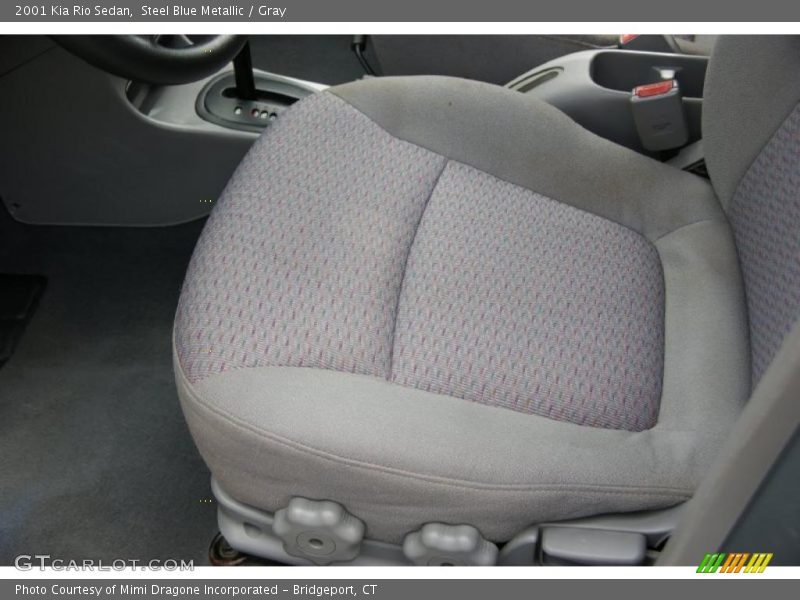 Steel Blue Metallic / Gray 2001 Kia Rio Sedan