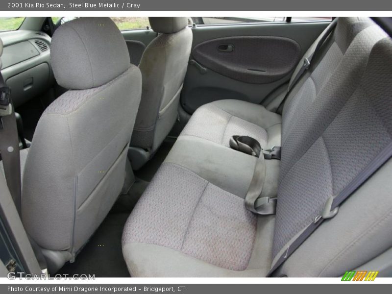 Steel Blue Metallic / Gray 2001 Kia Rio Sedan