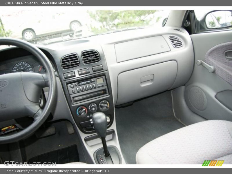 Steel Blue Metallic / Gray 2001 Kia Rio Sedan