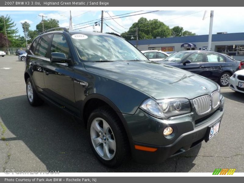 Highland Green Metallic / Sand Beige 2007 BMW X3 3.0si