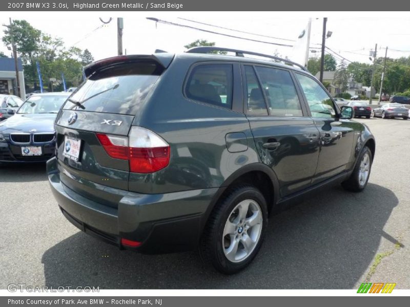 Highland Green Metallic / Sand Beige 2007 BMW X3 3.0si