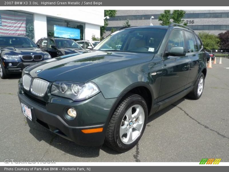 Highland Green Metallic / Sand Beige 2007 BMW X3 3.0si