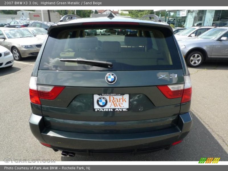 Highland Green Metallic / Sand Beige 2007 BMW X3 3.0si
