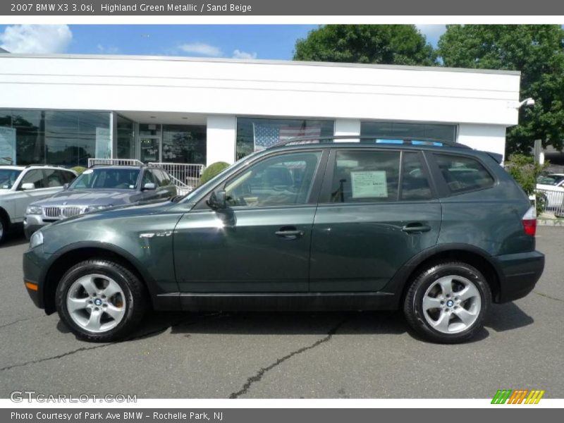 Highland Green Metallic / Sand Beige 2007 BMW X3 3.0si