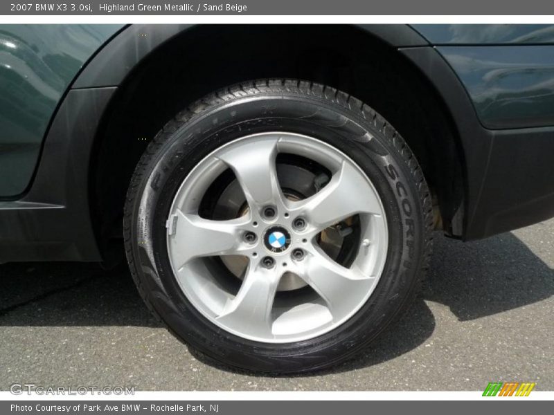 Highland Green Metallic / Sand Beige 2007 BMW X3 3.0si