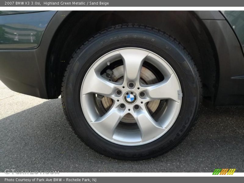 Highland Green Metallic / Sand Beige 2007 BMW X3 3.0si