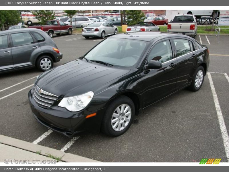 Brilliant Black Crystal Pearl / Dark Khaki/Light Graystone 2007 Chrysler Sebring Sedan
