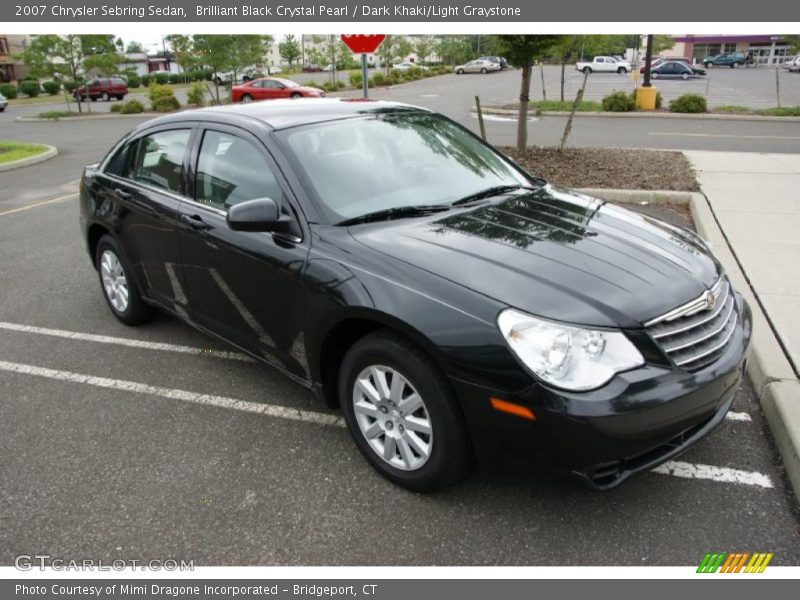 Brilliant Black Crystal Pearl / Dark Khaki/Light Graystone 2007 Chrysler Sebring Sedan
