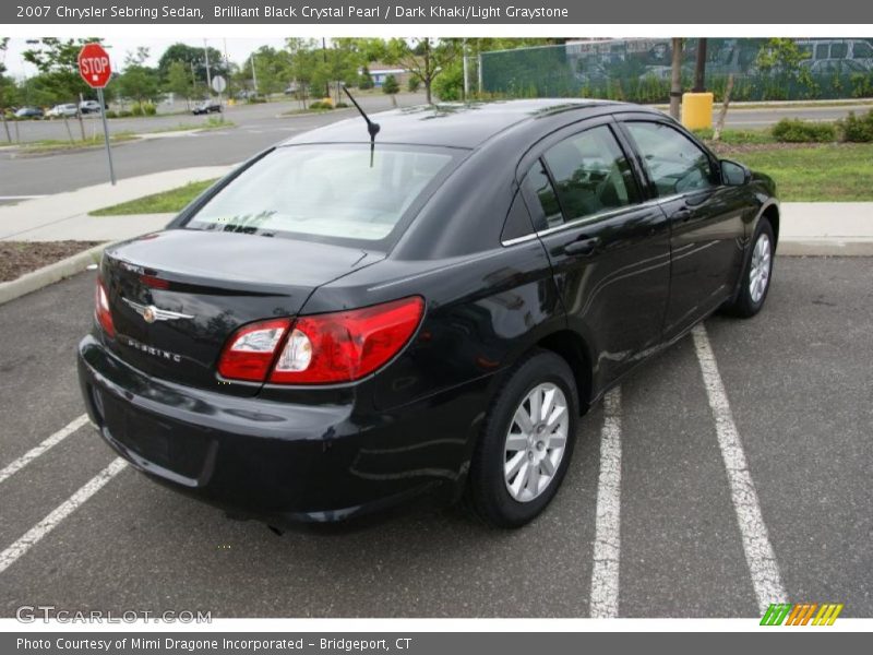 Brilliant Black Crystal Pearl / Dark Khaki/Light Graystone 2007 Chrysler Sebring Sedan