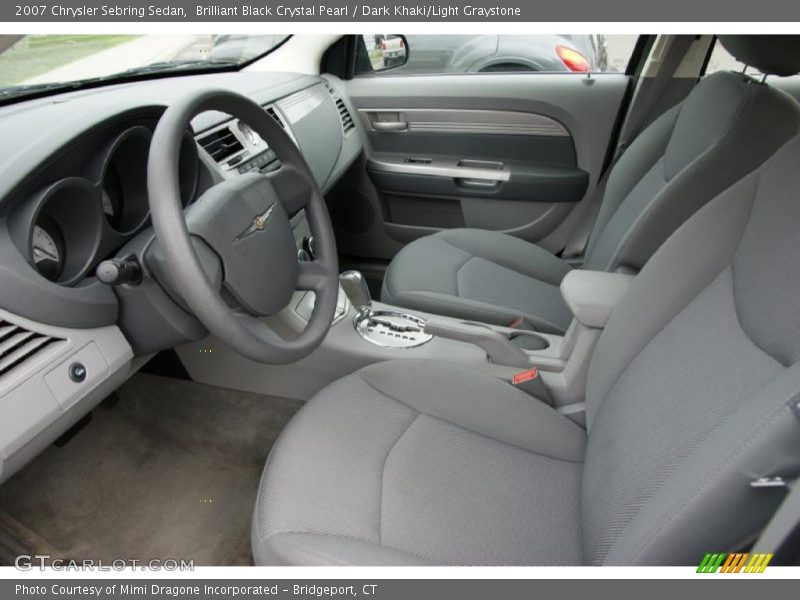 Brilliant Black Crystal Pearl / Dark Khaki/Light Graystone 2007 Chrysler Sebring Sedan
