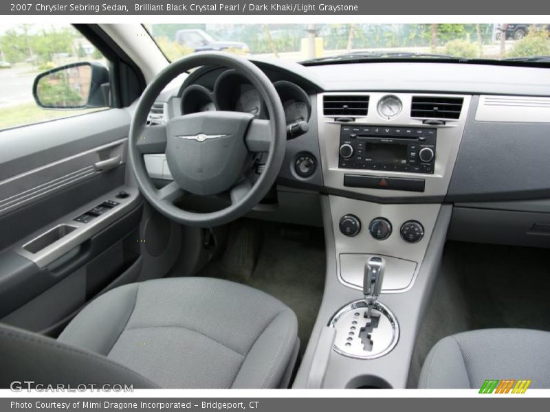 Brilliant Black Crystal Pearl / Dark Khaki/Light Graystone 2007 Chrysler Sebring Sedan