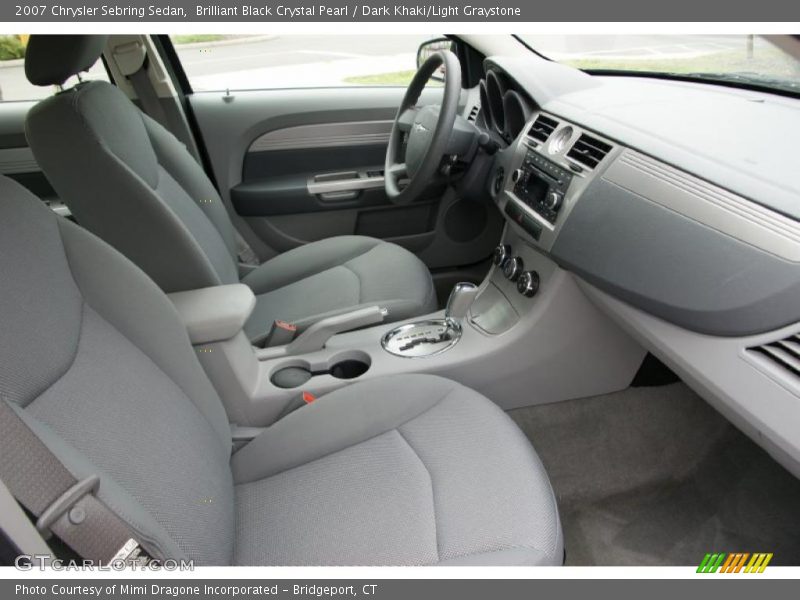 Brilliant Black Crystal Pearl / Dark Khaki/Light Graystone 2007 Chrysler Sebring Sedan