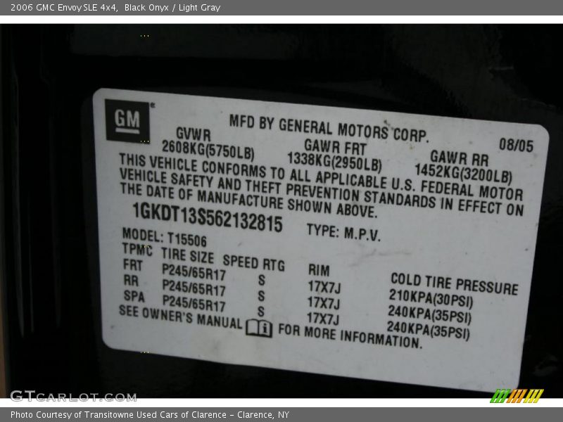 Black Onyx / Light Gray 2006 GMC Envoy SLE 4x4