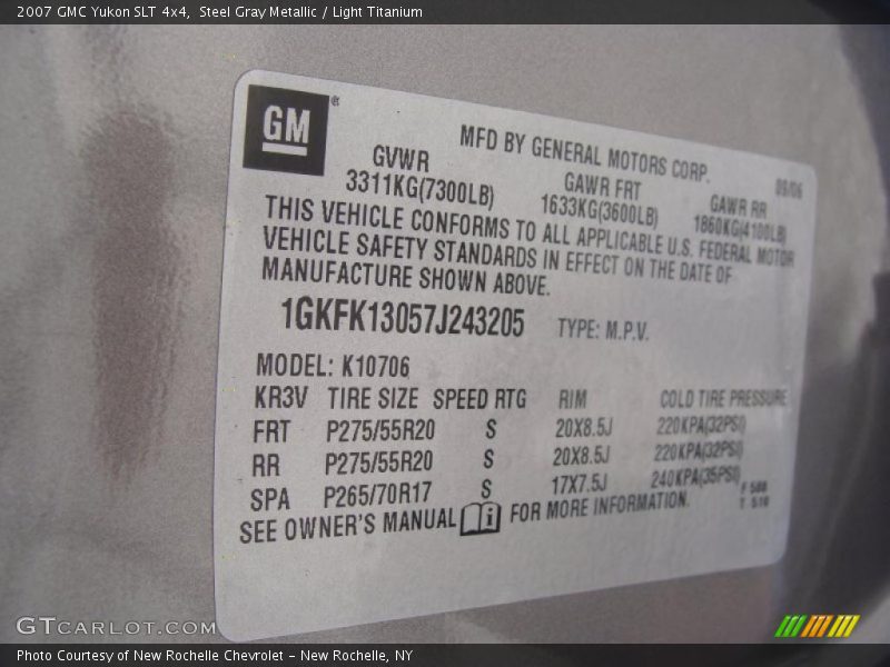 Steel Gray Metallic / Light Titanium 2007 GMC Yukon SLT 4x4