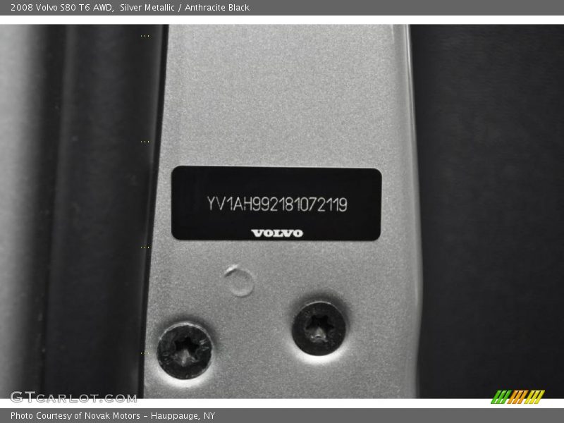 Silver Metallic / Anthracite Black 2008 Volvo S80 T6 AWD
