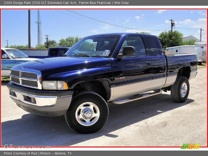 Patriot Blue Pearlcoat / Mist Gray 2000 Dodge Ram 2500 SLT Extended Cab 4x4