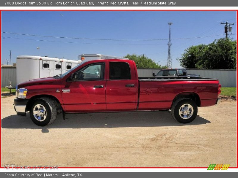Inferno Red Crystal Pearl / Medium Slate Gray 2008 Dodge Ram 3500 Big Horn Edition Quad Cab